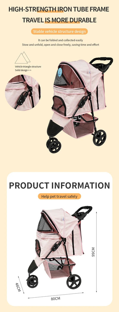 Poussette pour chien leopard