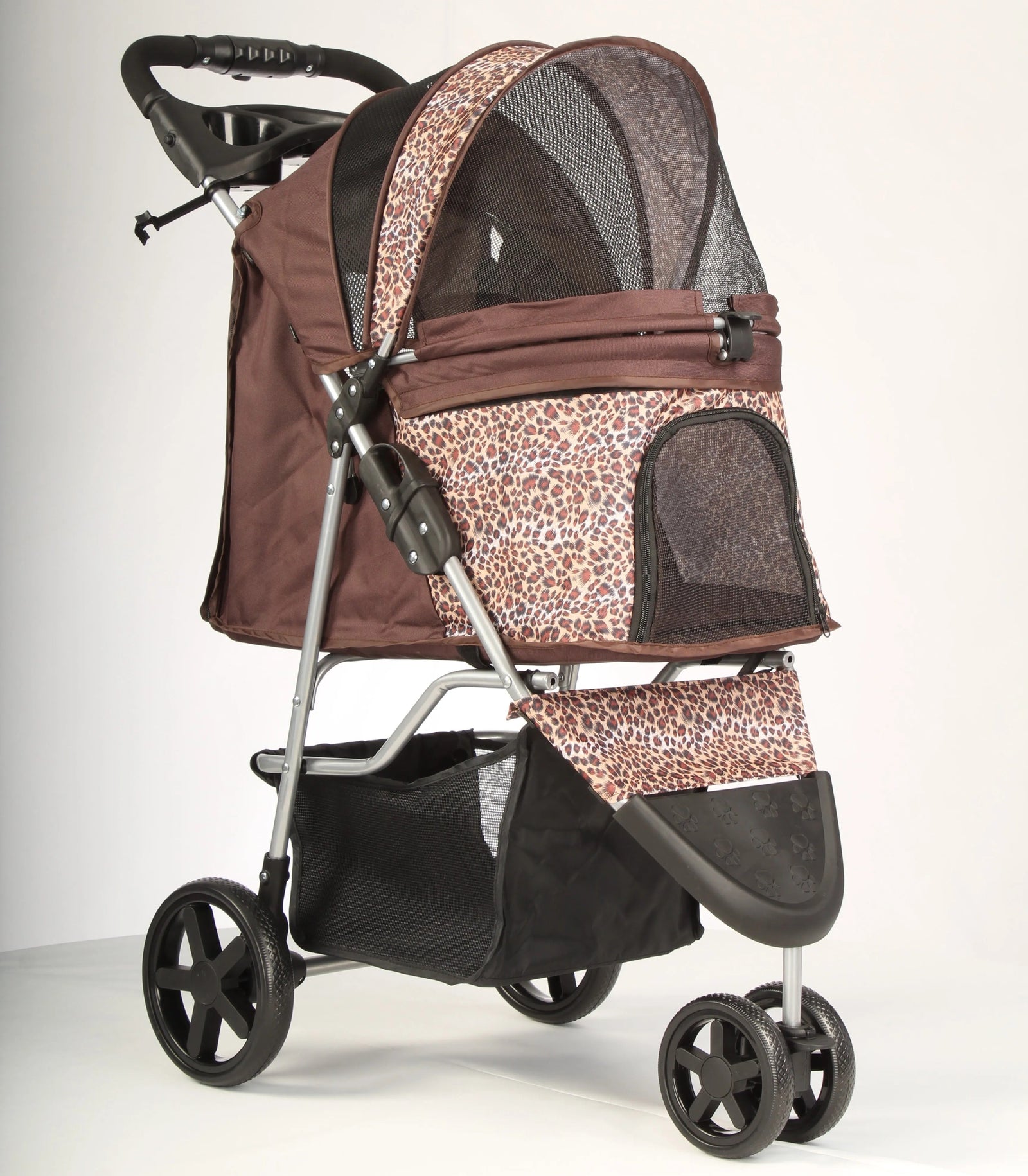 Poussette pour chien leopard