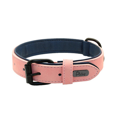 Collier Cuir Rembourré Rose Gros Chien - Gros-Chien.com