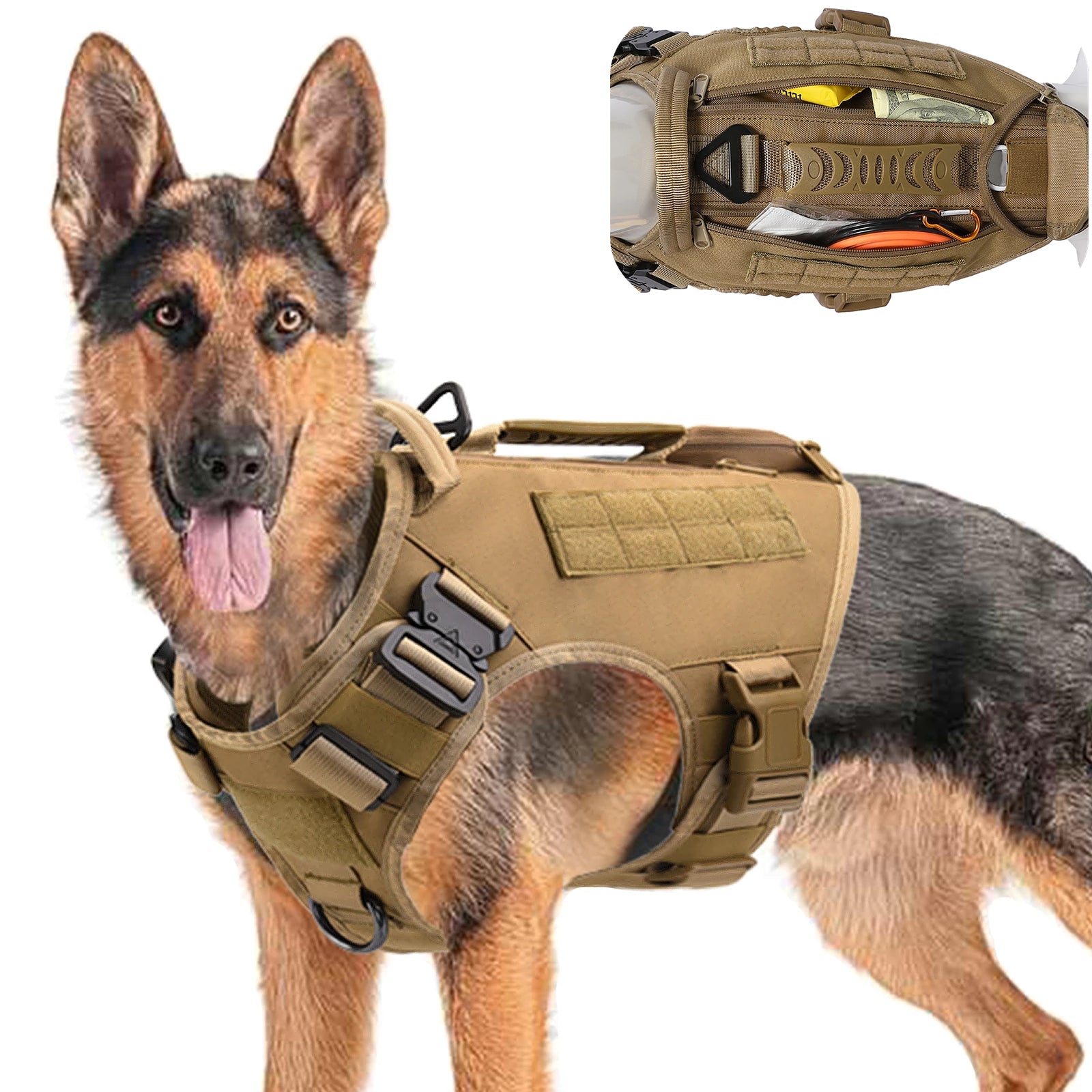 Harnais tactique militaire chien 