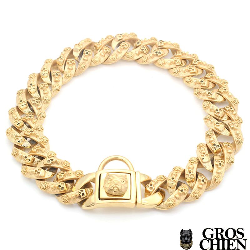 COLLIER GOLDEN SKULL